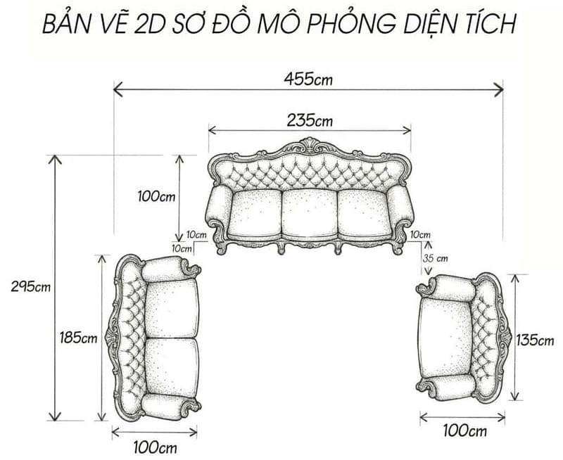 2d size ghế sofa