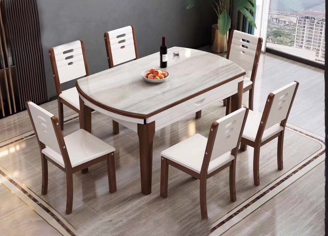 bàn ăn gia đình bằng gỗ hiện đại