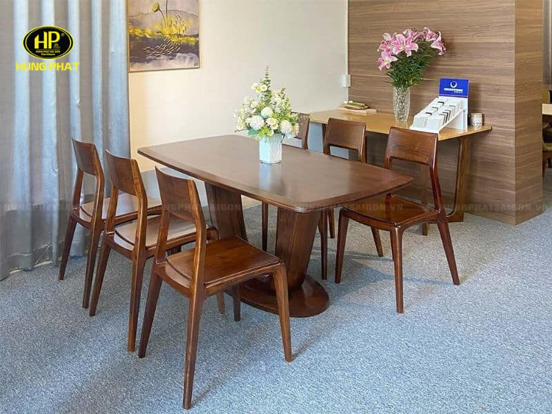 bộ bàn ăn cao cấp gỗ óc chó nhập khẩu ac-02