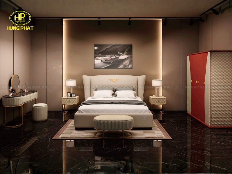 mẫu giường bọc da hiện đại tp-y002