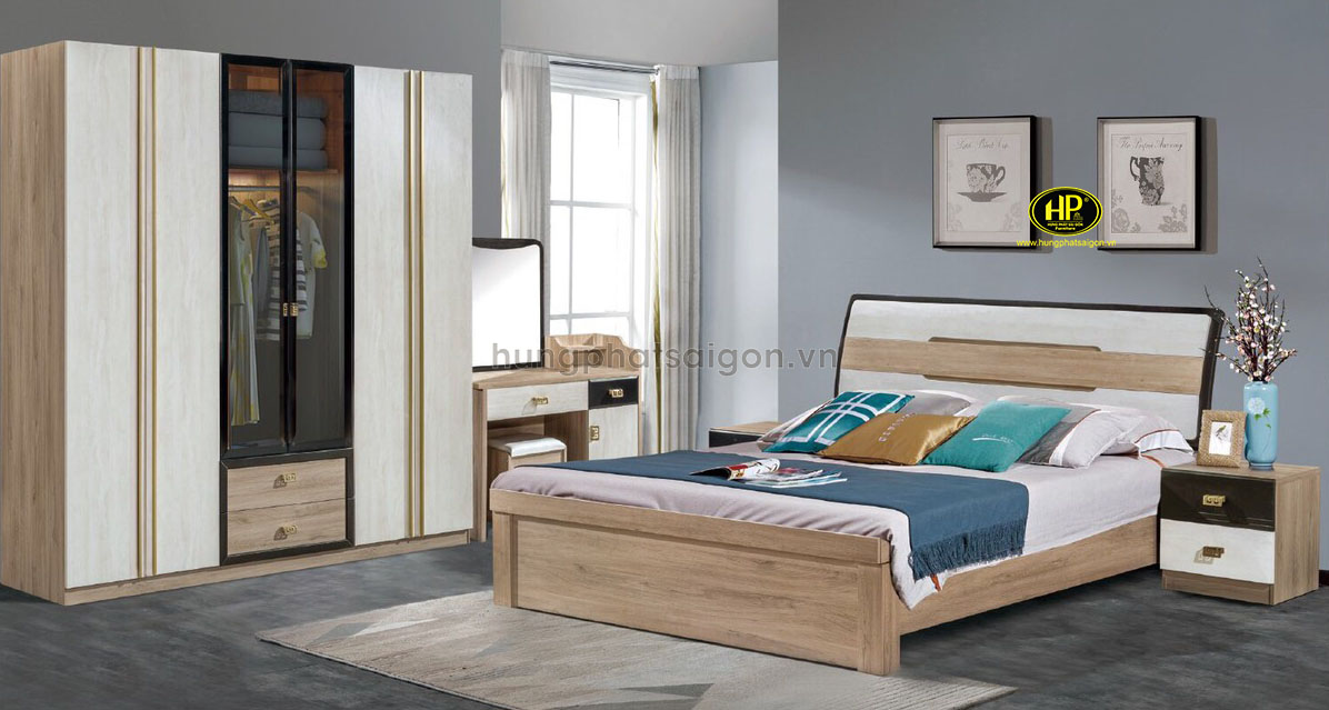 Combo giường tủ bàn phấn hiện đại AT-FS003