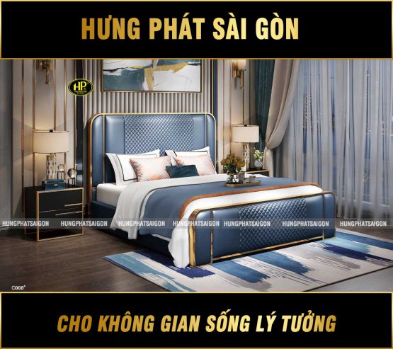 Giường ngủ bọc da hiện đại TP-C008