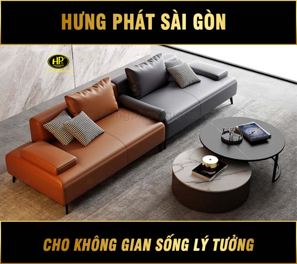 Sofa bằng da hiện đại H-189