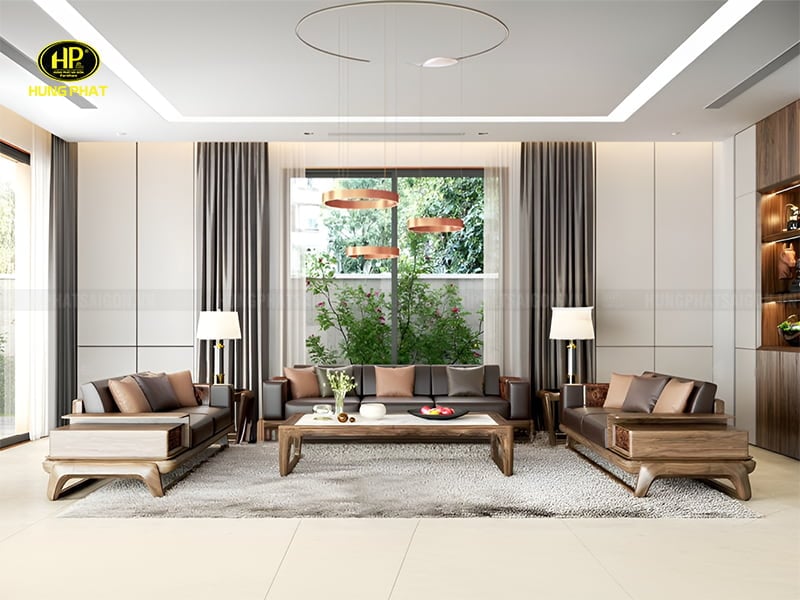 bộ ghế sofa gỗ óc chó ho-34