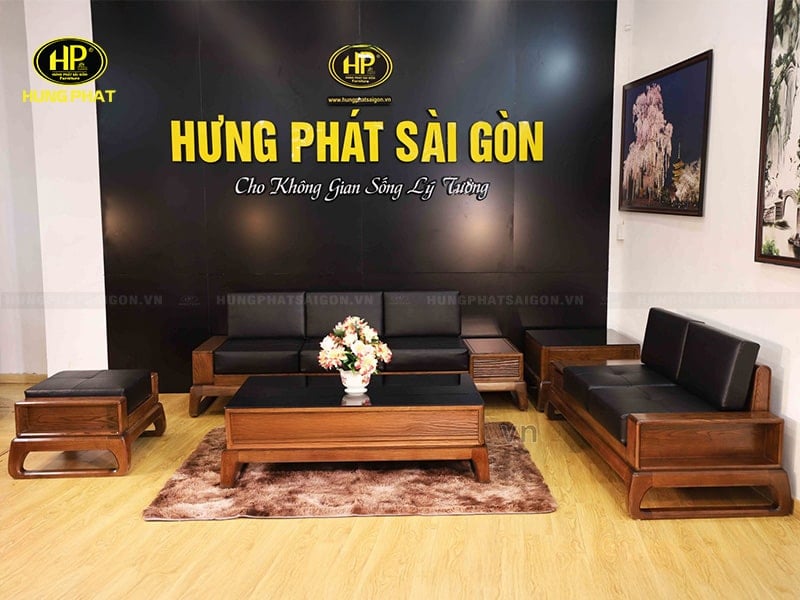 bộ ghế sofa gỗ sồi cao cấp hs-19a