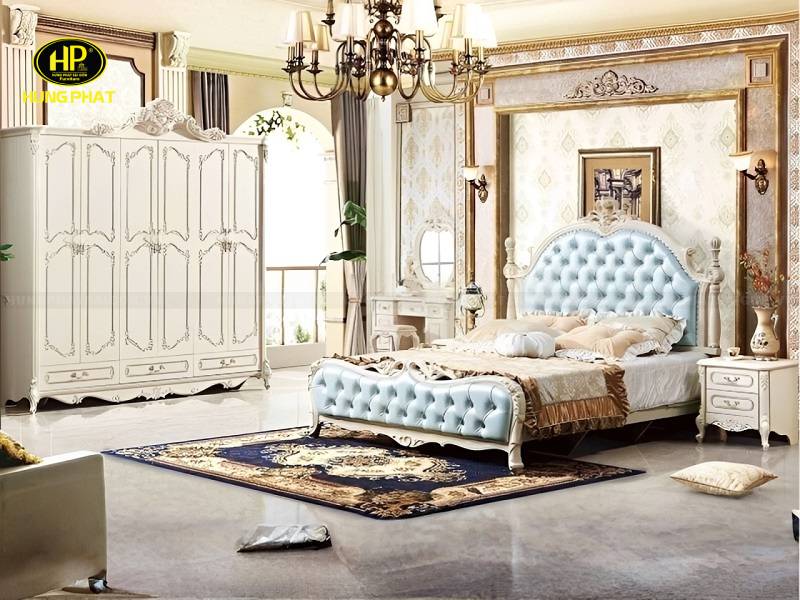 bộ giường tủ bàn phấn tân cổ điển tp-1716