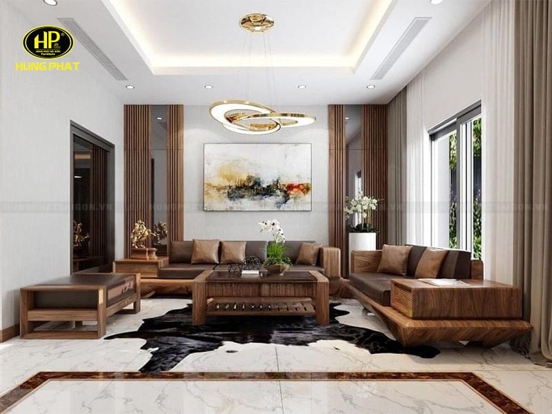 bộ sofa gỗ óc chó cao cấp ho-02