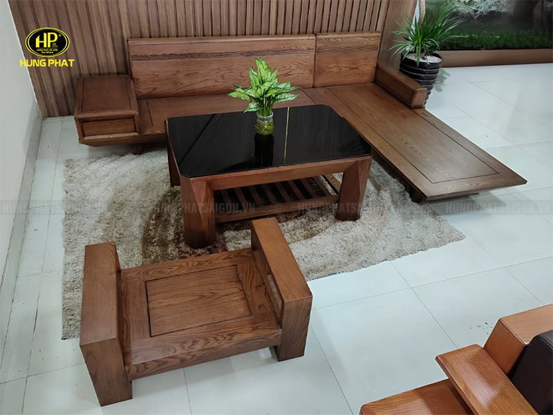 bộ sofa gỗ sồi hiện đại hs-08
