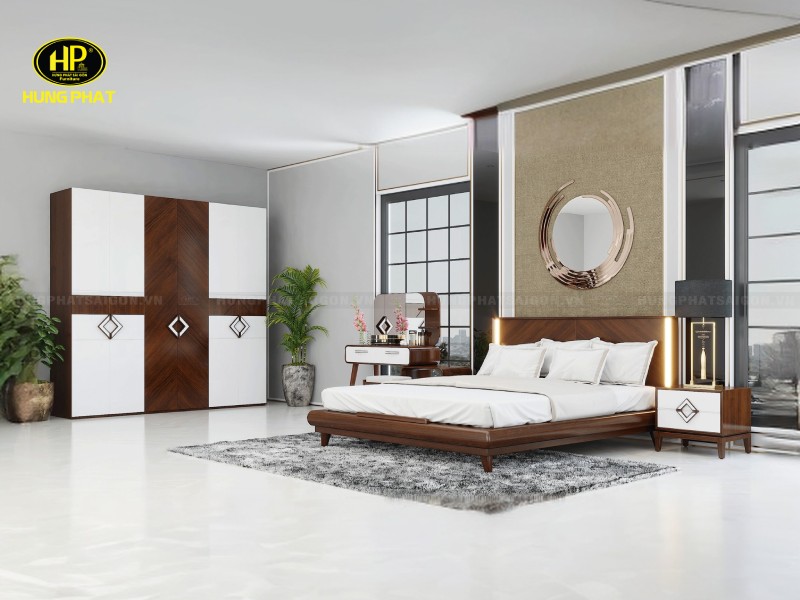 combo giường tủ bàn phấn bằng gỗ bm-2206a
