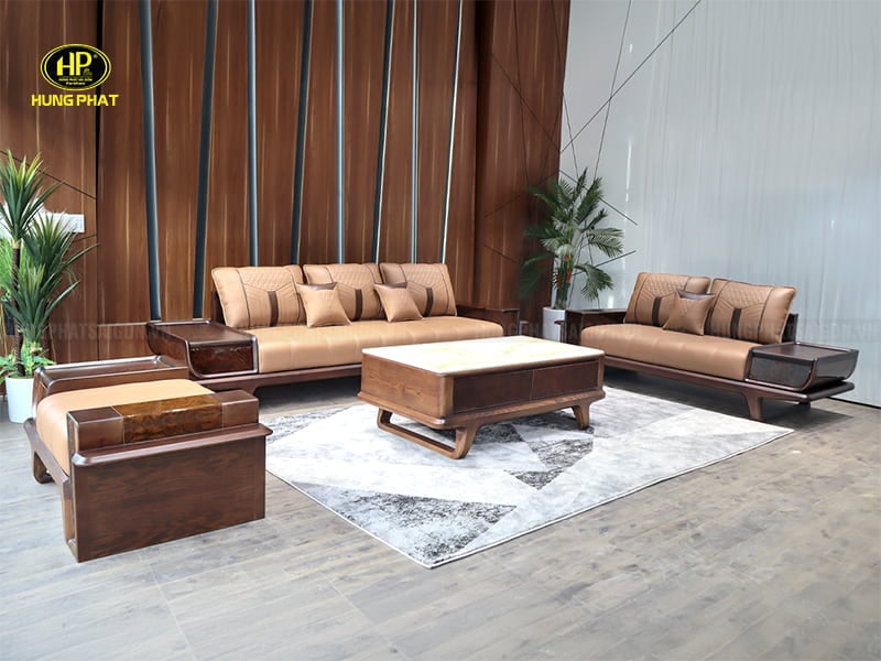 ghế sofa gỗ sồi cao cấp hs-994c