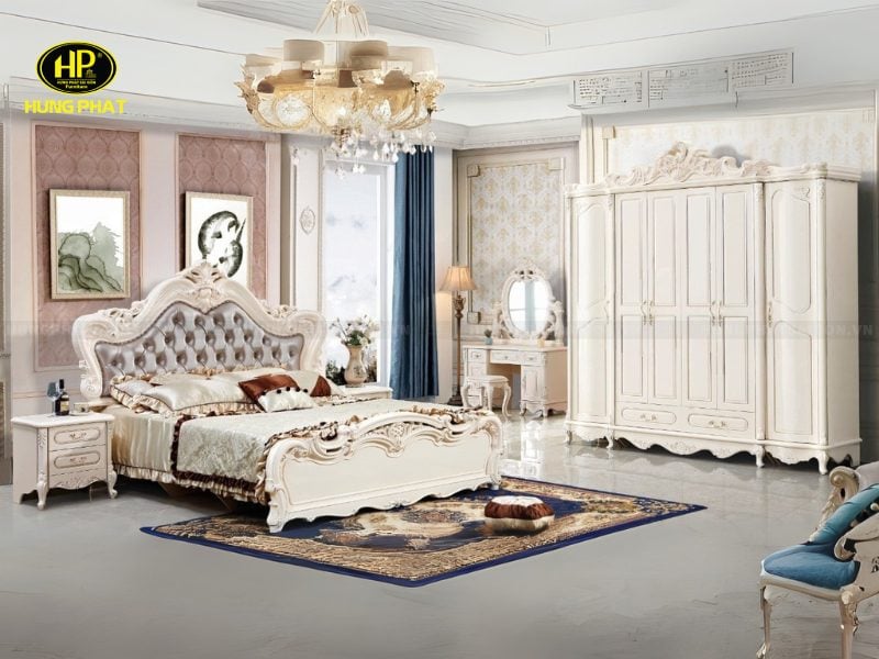 giường tủ bàn phấn tân cổ điển nhập khẩu tp-1707