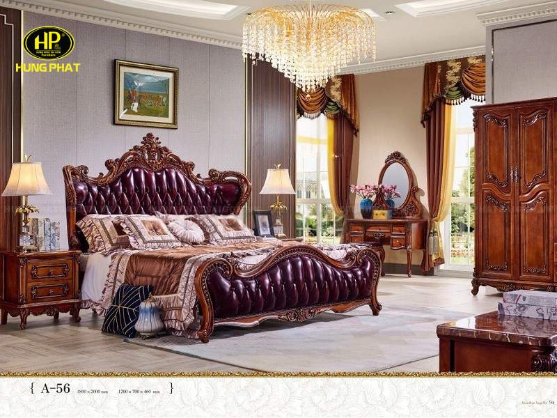 mẫu giường ngủ tân cổ điển cao cấp a-56