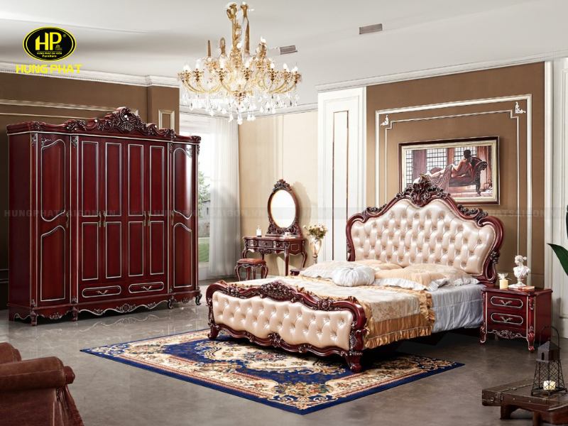 mẫu giường tủ bàn phấn cổ điển nhập khẩu tp-1659
