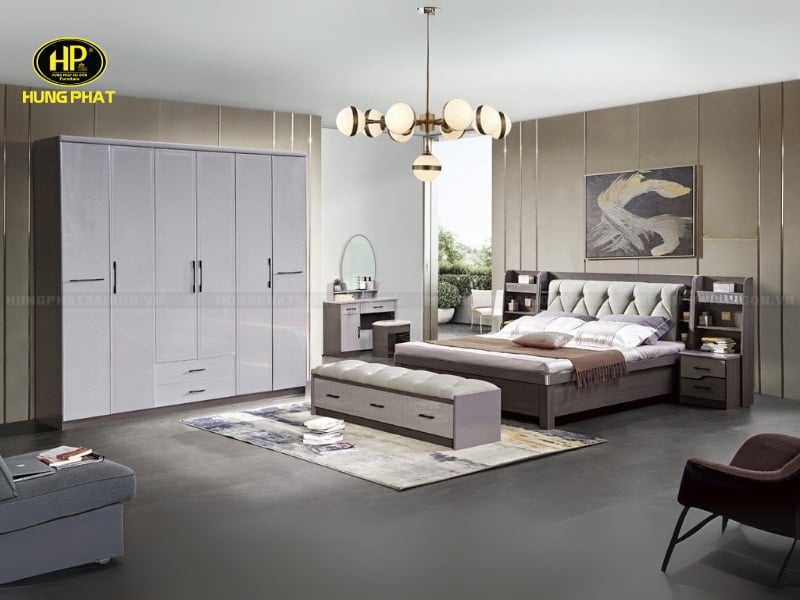 mẫu giường tủ phòng ngủ hiện đại tp-3026