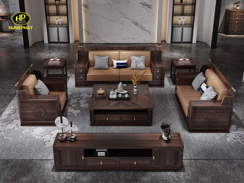 sofa gỗ mun cao cấp nhập khẩu h901