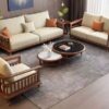 sofa gỗ sồi nhập khẩu cao cấp hs-49
