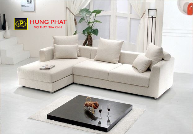 Ghế sofa H-218 gây ấn tượng với sắc trắng nhẹ nhàng, tinh khôi