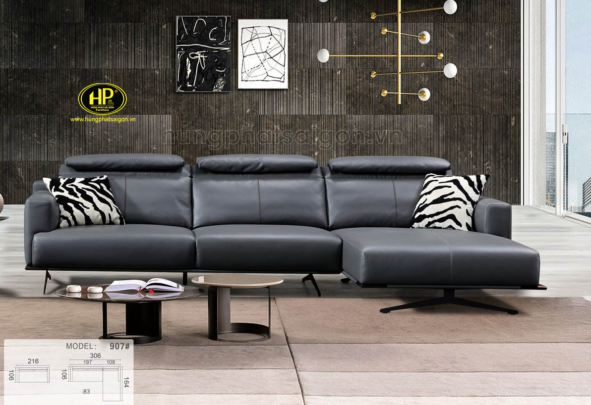 Ghế sofa góc L cao cấp nhập khẩu NK-907
