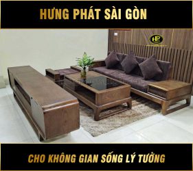 Ghế sofa gỗ sồi đơn giản sang trọng HS-12
