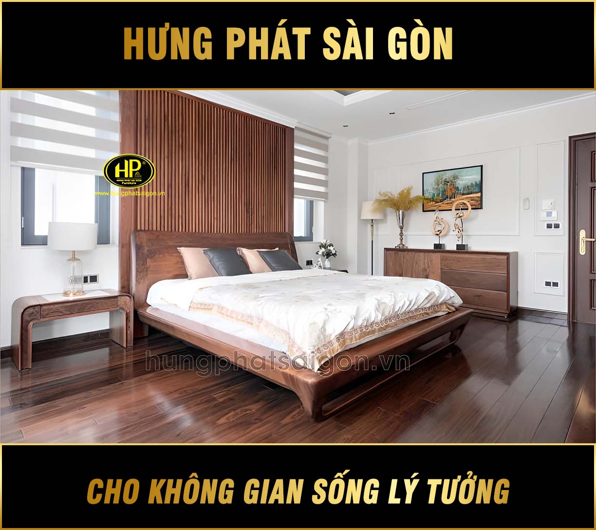 Giường ngủ bằng gỗ cao cấp GS-03
