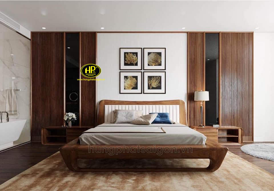 Giường ngủ gỗ phong cách hiện đại GS-05