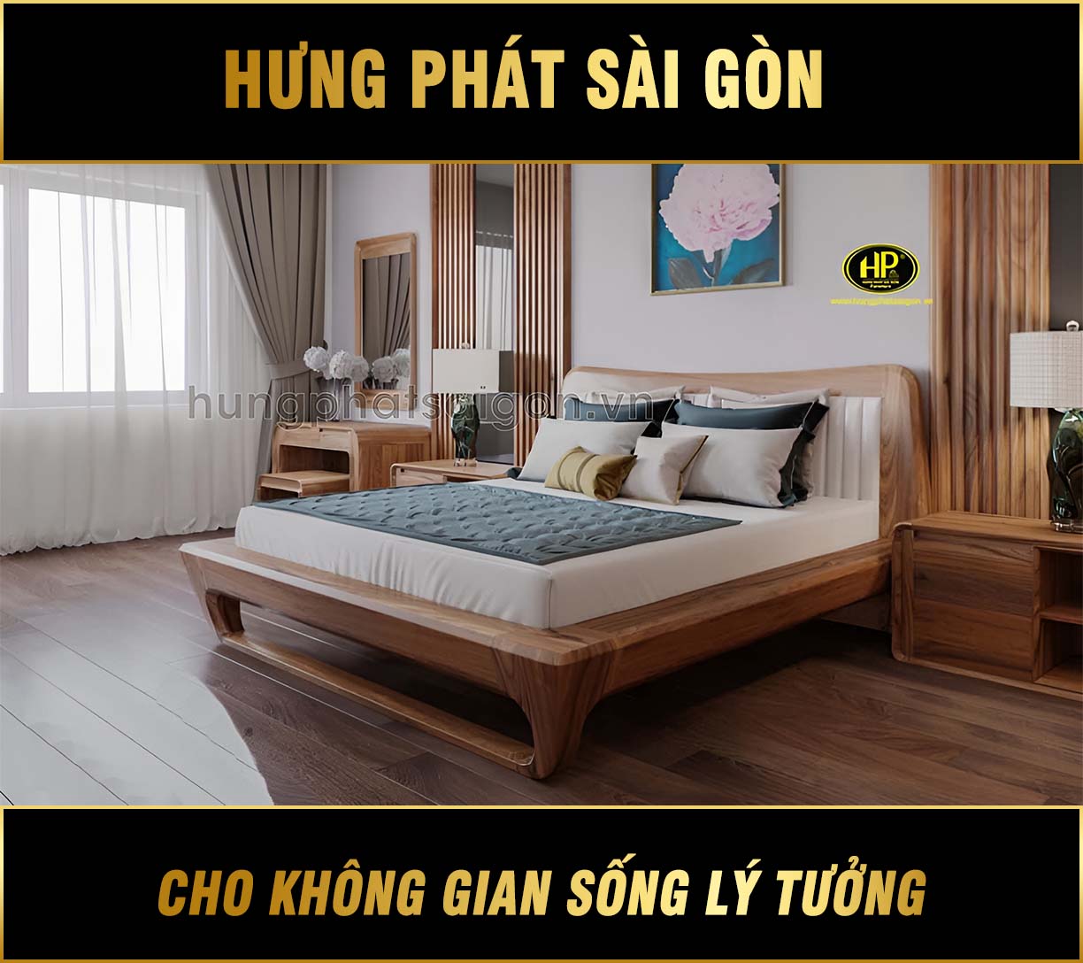 Giường ngủ gỗ sồi GS-04