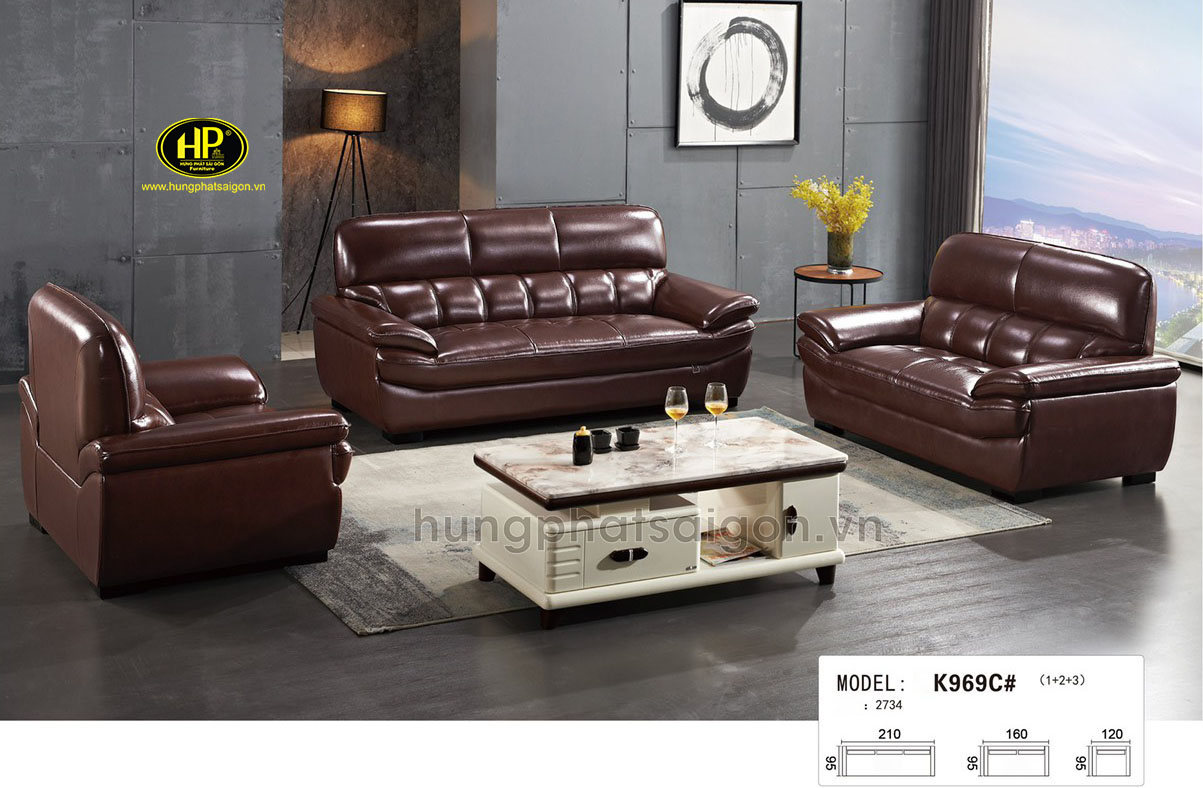 Bộ 3 ghế sofa nhập khẩu hiện đại NK-K969C