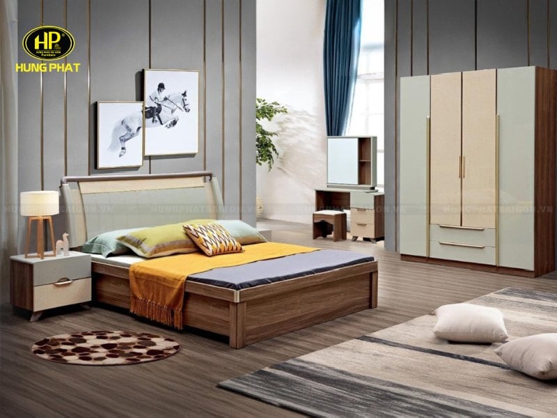 bộ giường tủ bàn trang điểm hiện đại tp-2264