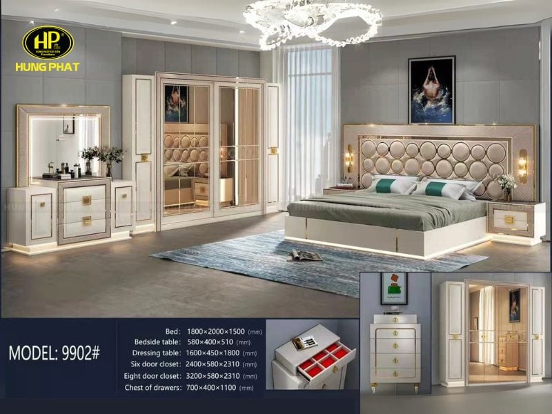 bộ giường tủ cao cấp nhập khẩu nk-9902