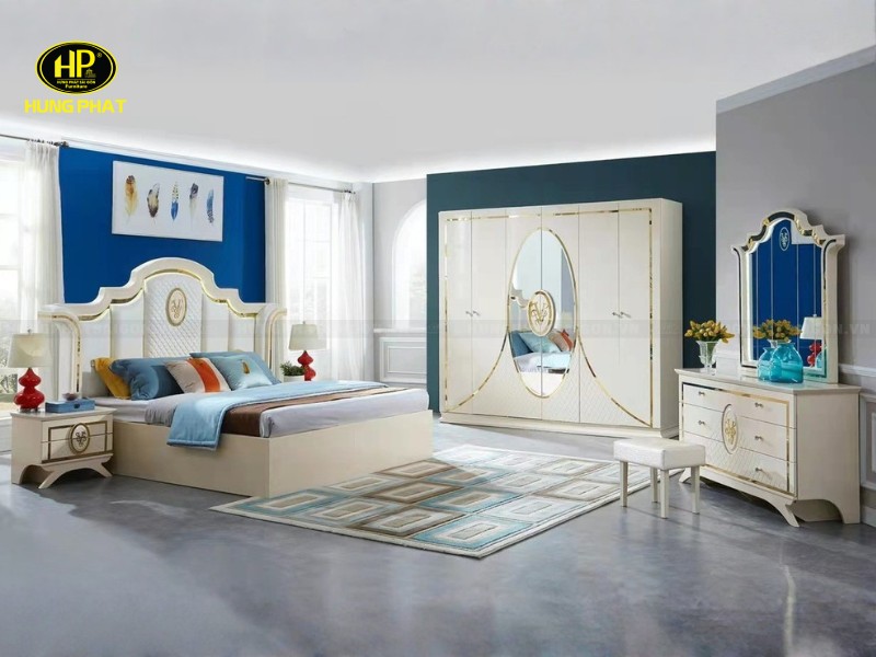 bộ giường tủ kèm bàn phấn cao cấp nk-818