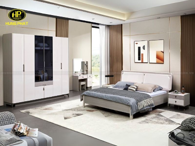 combo bộ giường tủ hiện đại sang trọng tp-2346