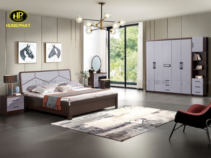 combo giường tủ hiện đại nhập khẩu tp-3135