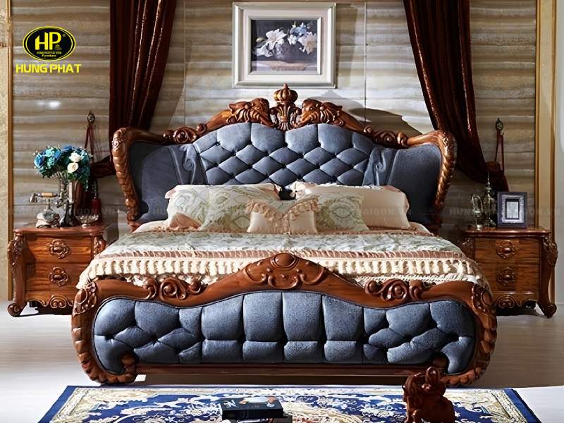 giường ngủ tân cổ điển cao cấp g-e08