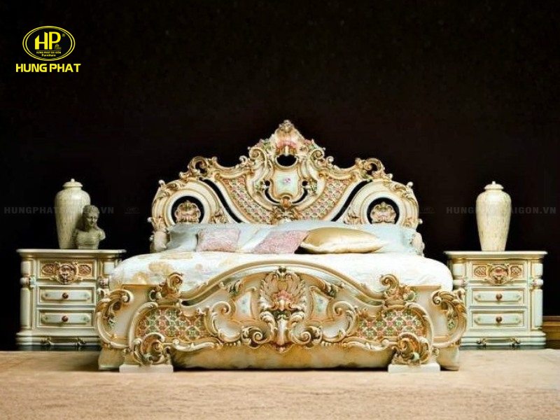 mẫu giường ngủ tân cổ điển phong cách hoàng gia m-02