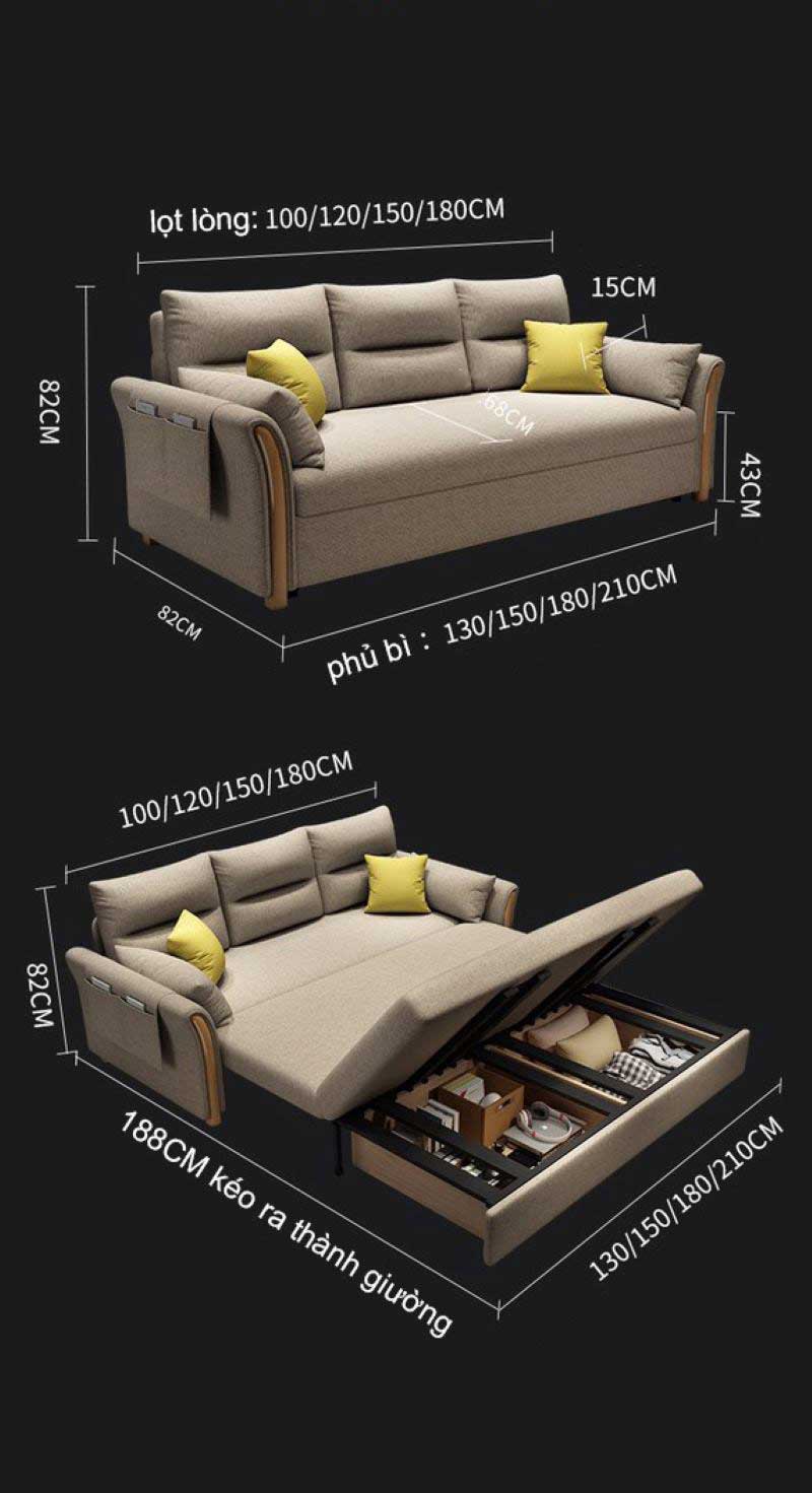 Sofa có hộc tủ gk806