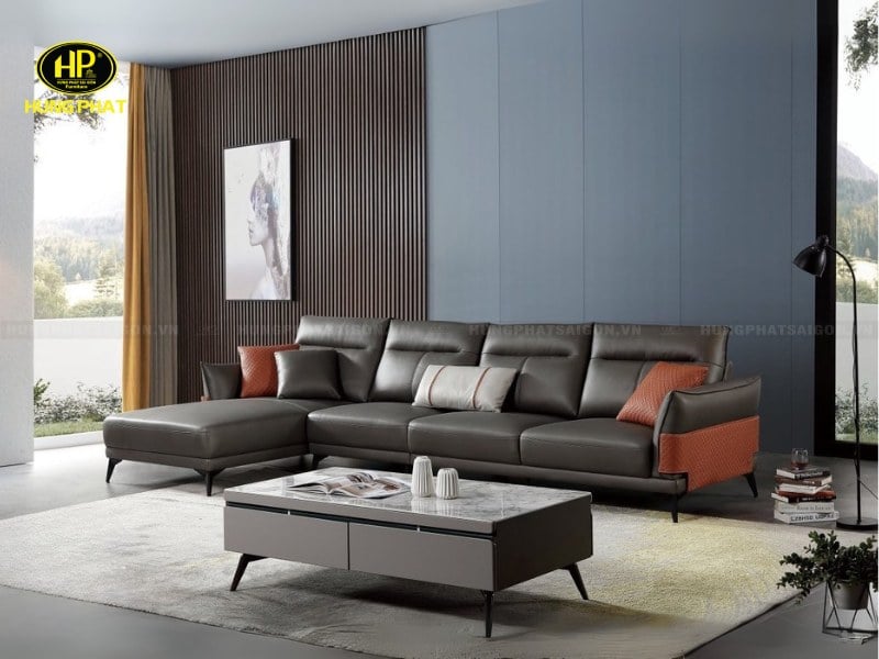 sofa nhập khẩu bọc da cho phòng khách tp-h18