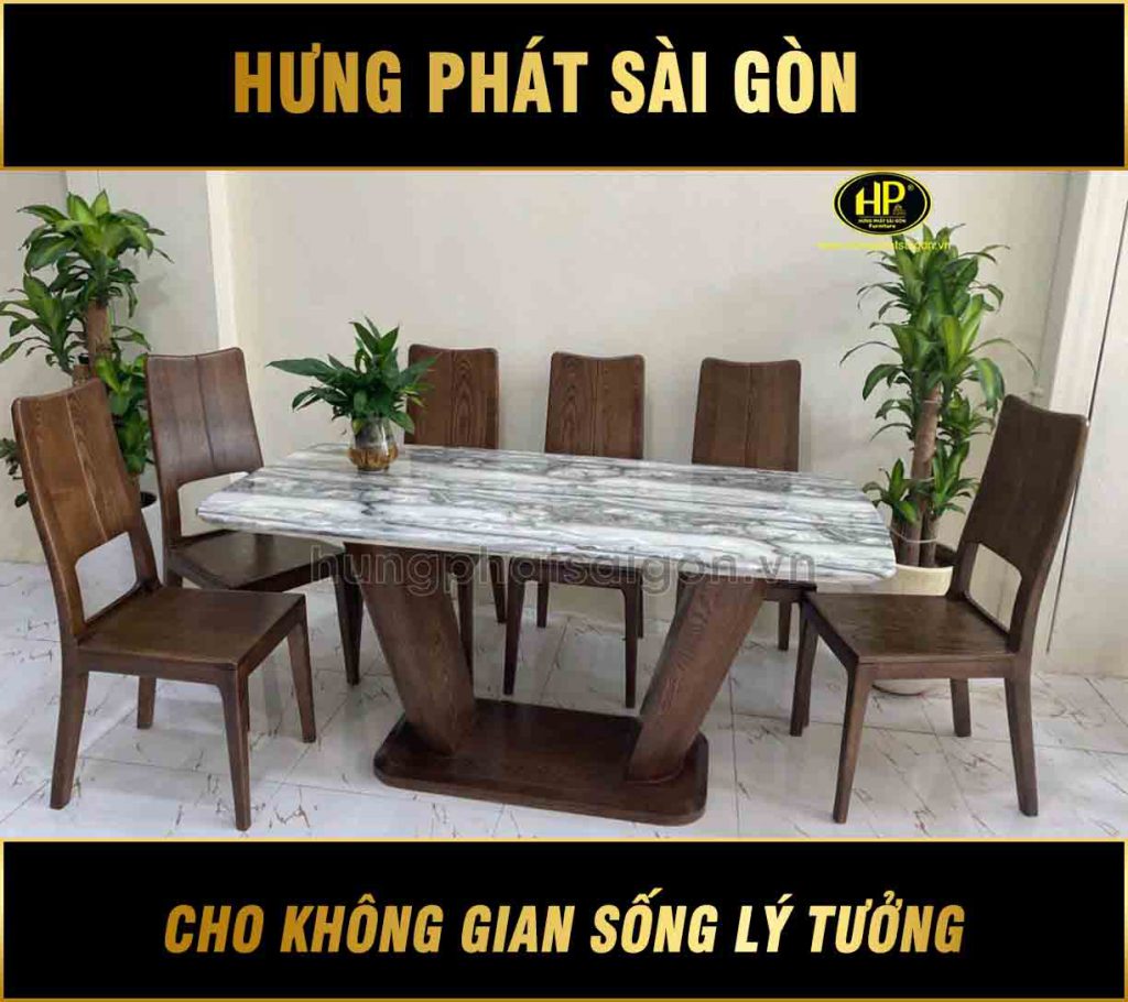 Bàn ăn gỗ 6 ghế hiện đại BA-17
