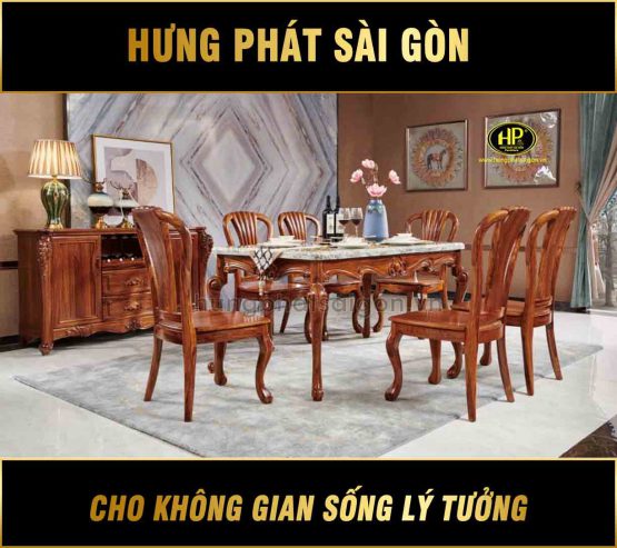 Bàn ăn gỗ sồi cao cấp BA-F06