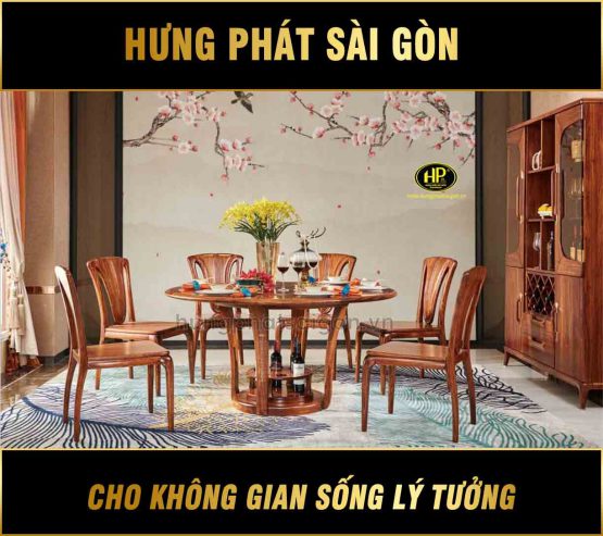 Bàn ăn tròn 6 ghế hiện đại BA-WJ05