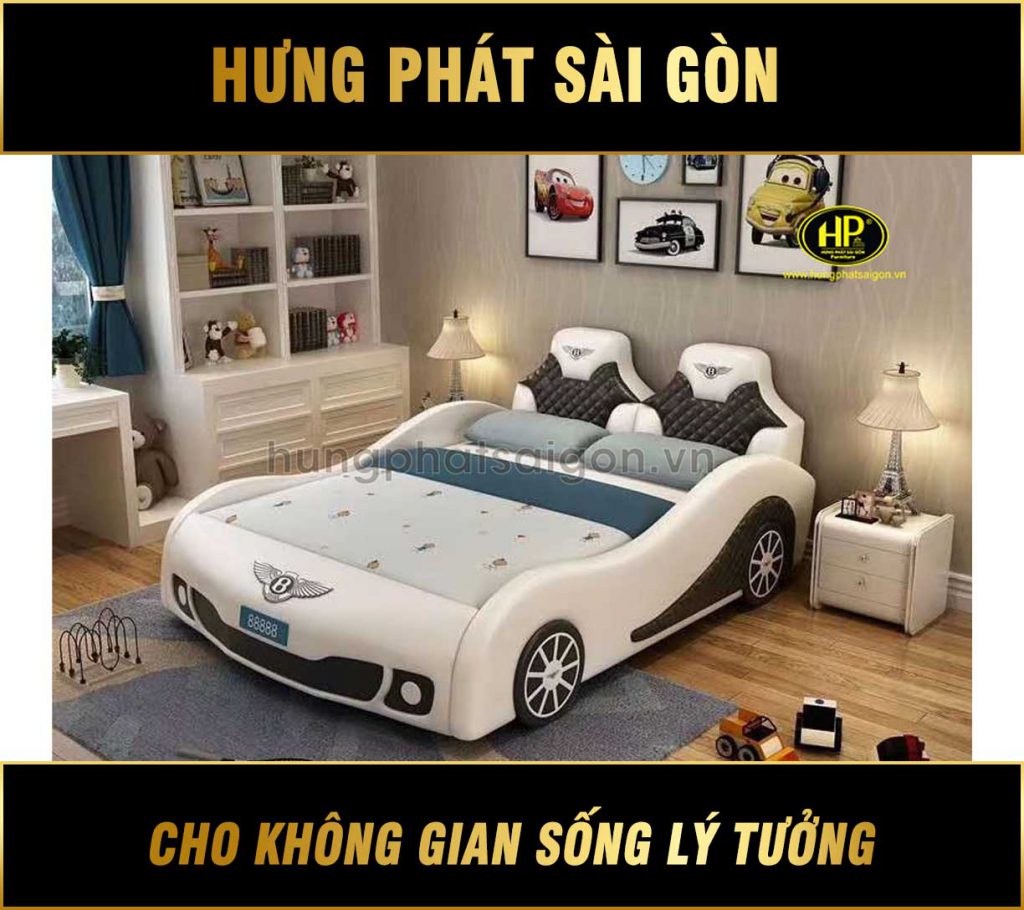 Giường ngủ bọc da cho bé hình xe hơi GTE-08