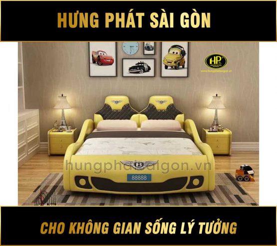 Giường ngủ bọc da xe hơi cho bé giá rẻ GTE-03