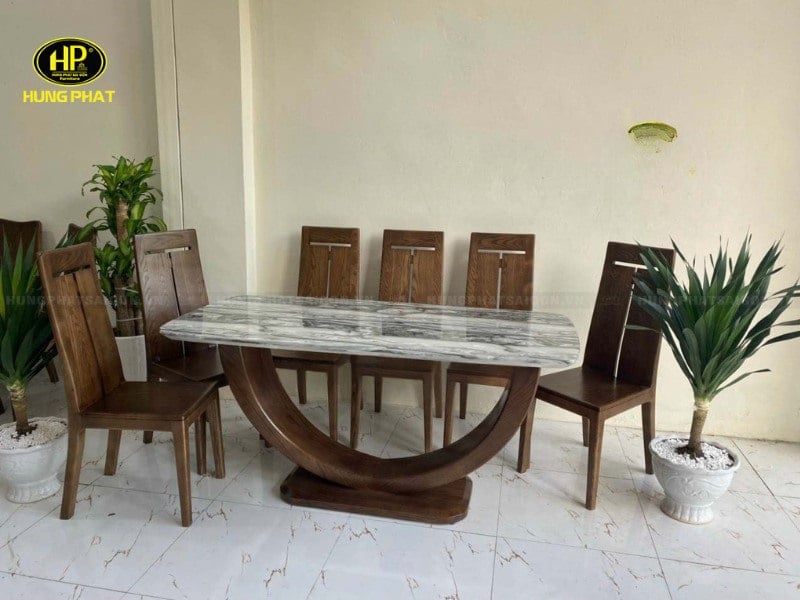 bộ bàn ăn gỗ tự nhiên cao cấp ba-16