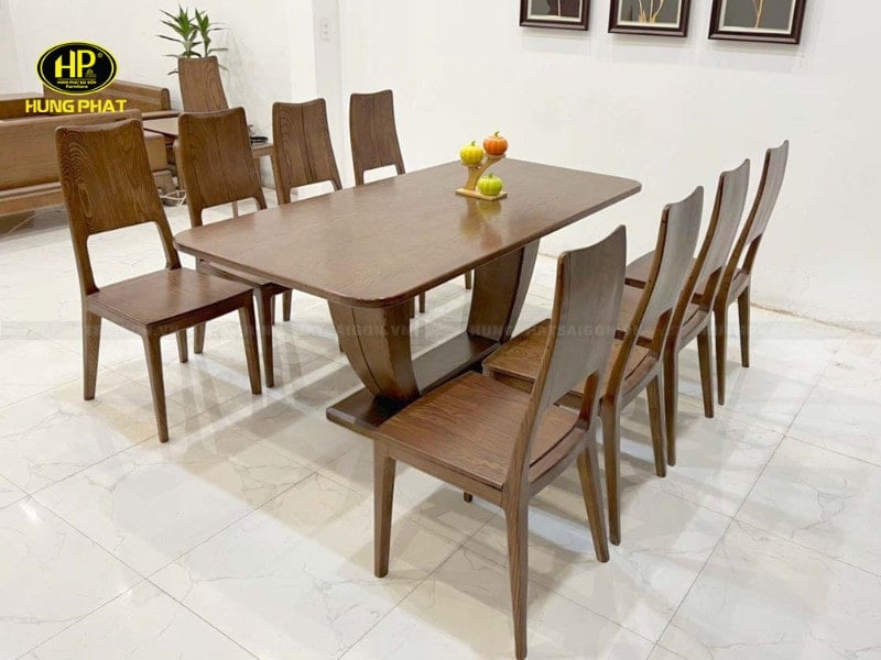 combo bàn ăn gỗ tự nhiên hiện đại tm-02