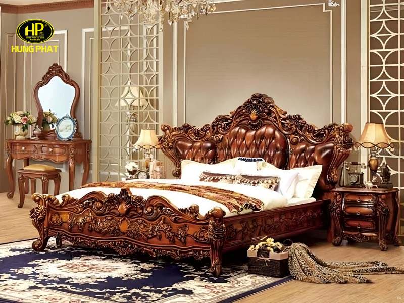 giường ngủ tân cổ điển cao cấp 558