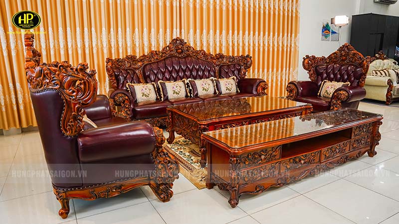 Sofa tân cổ điển gỗ hương đỏ M-61