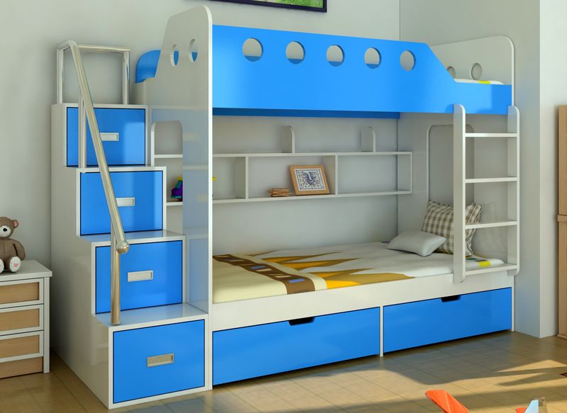 Thiết kế nội thất phòng ngủ bé trai chủ đề biển với giường tầng đẹp