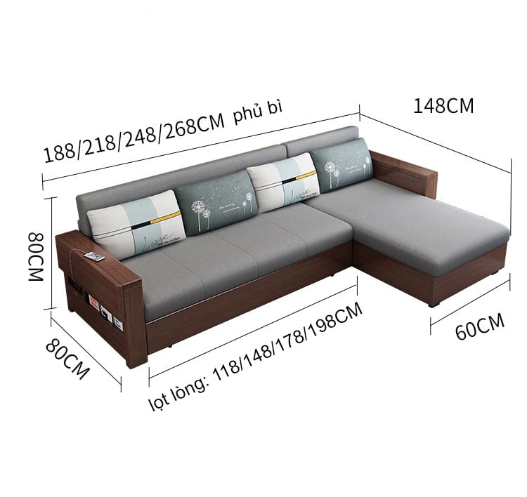 Mẫu ghế sofa giường chữ L Gk-2026