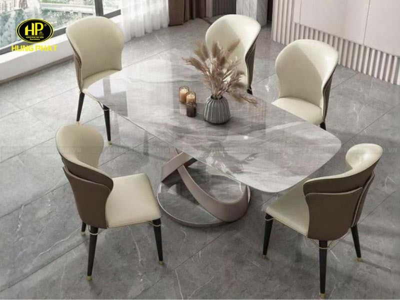 mẫu bàn ăn 6 ghế mặt đá cao cấp ba-1197