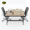 Bàn làm việc 120x120cm gỗ Plywood chân sắt 2 người BLV-04
