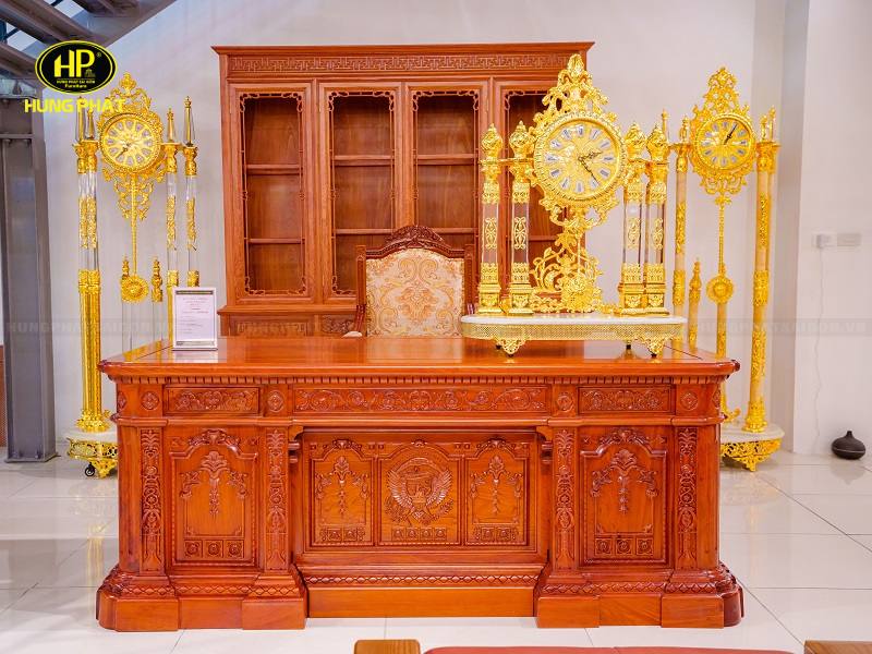 bàn tổng thống gỗ hương đá bh-tt1